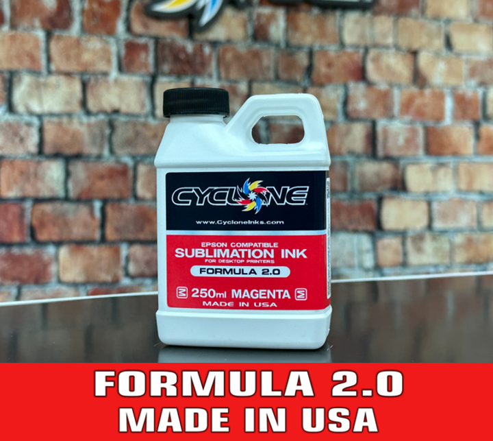 Cyclone 2.0 Sublimation Ink MADE IN USA - MAGENTA 250ml Refill Bottle - EPSON Compatible