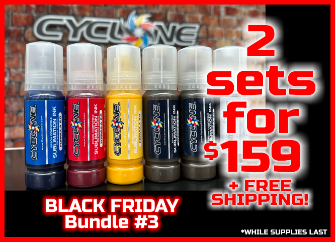 Black Friday Bundle #4 - (2) Sets of 85ml CMYK-PB-GY Sublimation Ink & Free Shipping