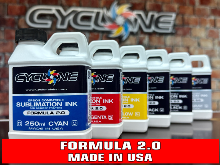 Sublimation Ink MADE IN USA - CMYK-PB-GY 250ml Refill Set - EPSON ET-8500 Compatible